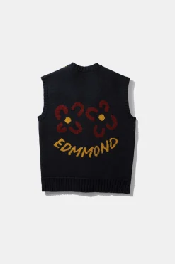 Clearance Argyle Vest Plain Navy Men Knitwear