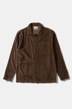 Cheap Bline Jacket Cord Plain Brown Men Outerwear