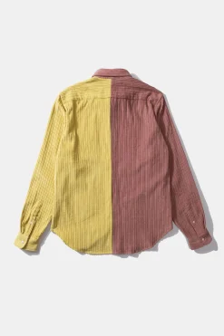 Clearance Block French Cord Plain Salmon Men Shirts