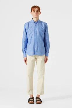 Flash Sale Bold Shirt Vertical Stripes Blue Men Shirts