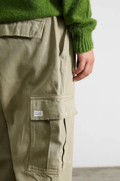 Discount Cargo Pants Plain Khaki Men Trousers