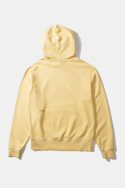 Shop College Arch Hoodie Plain Light Yellow Men Sweatshirts
