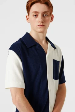 Shop Colour Block Terry Shirt Men Shirts