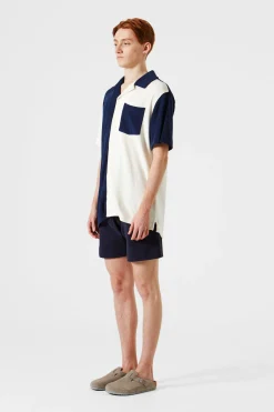 Shop Colour Block Terry Shirt Men Shirts