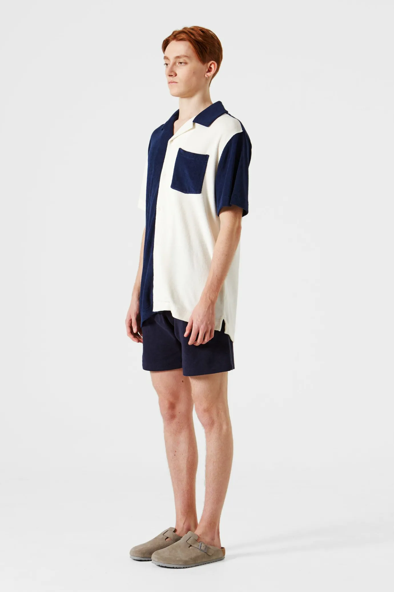 Shop Colour Block Terry Shirt Men Shirts