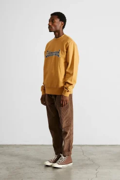 Discount Curly Sw Plain Caramel Men Sweatshirts