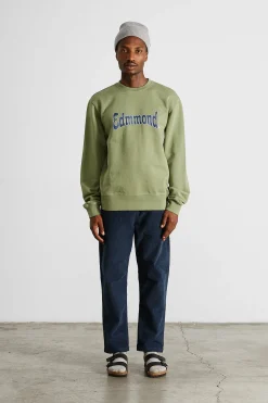 Shop Curly Sw Plain Olive Men Sweatshirts