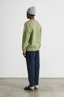 Shop Curly Sw Plain Olive Men Sweatshirts