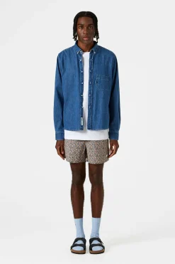 Shop Day Shirt Denim Plain Stonewash Men Shirts
