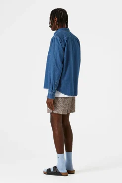 Shop Day Shirt Denim Plain Stonewash Men Shirts