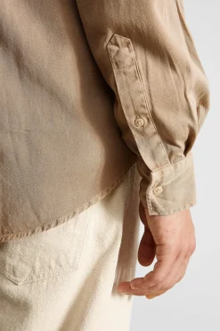 Flash Sale Day Shirt Twill Plain Tan Men Shirts