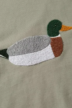 Discount Duck Hunt Plain Olive Men Sweatshirts