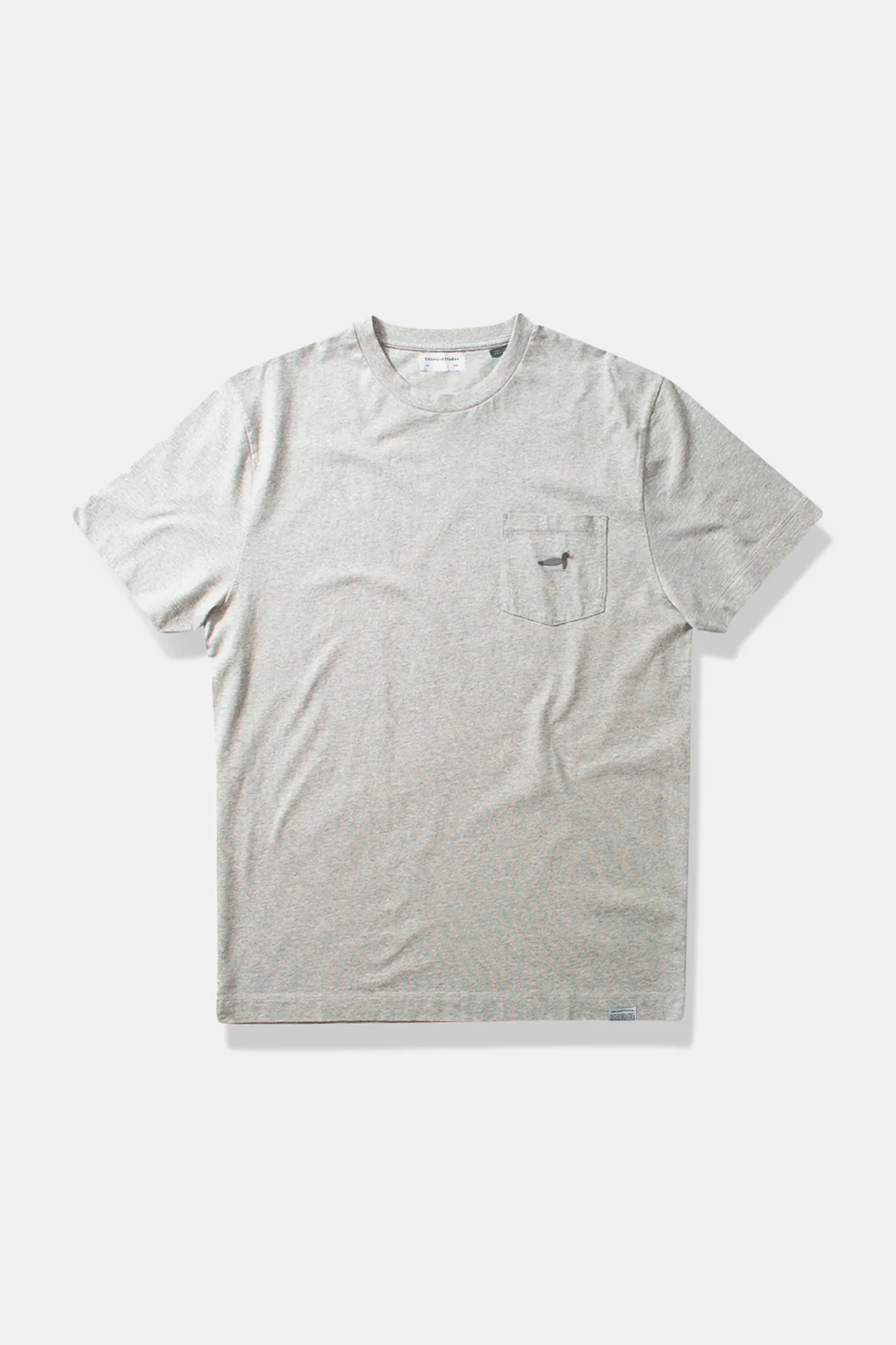 Best Sale Duck Patch Tee Plain Grey Melange Men T-Shirts