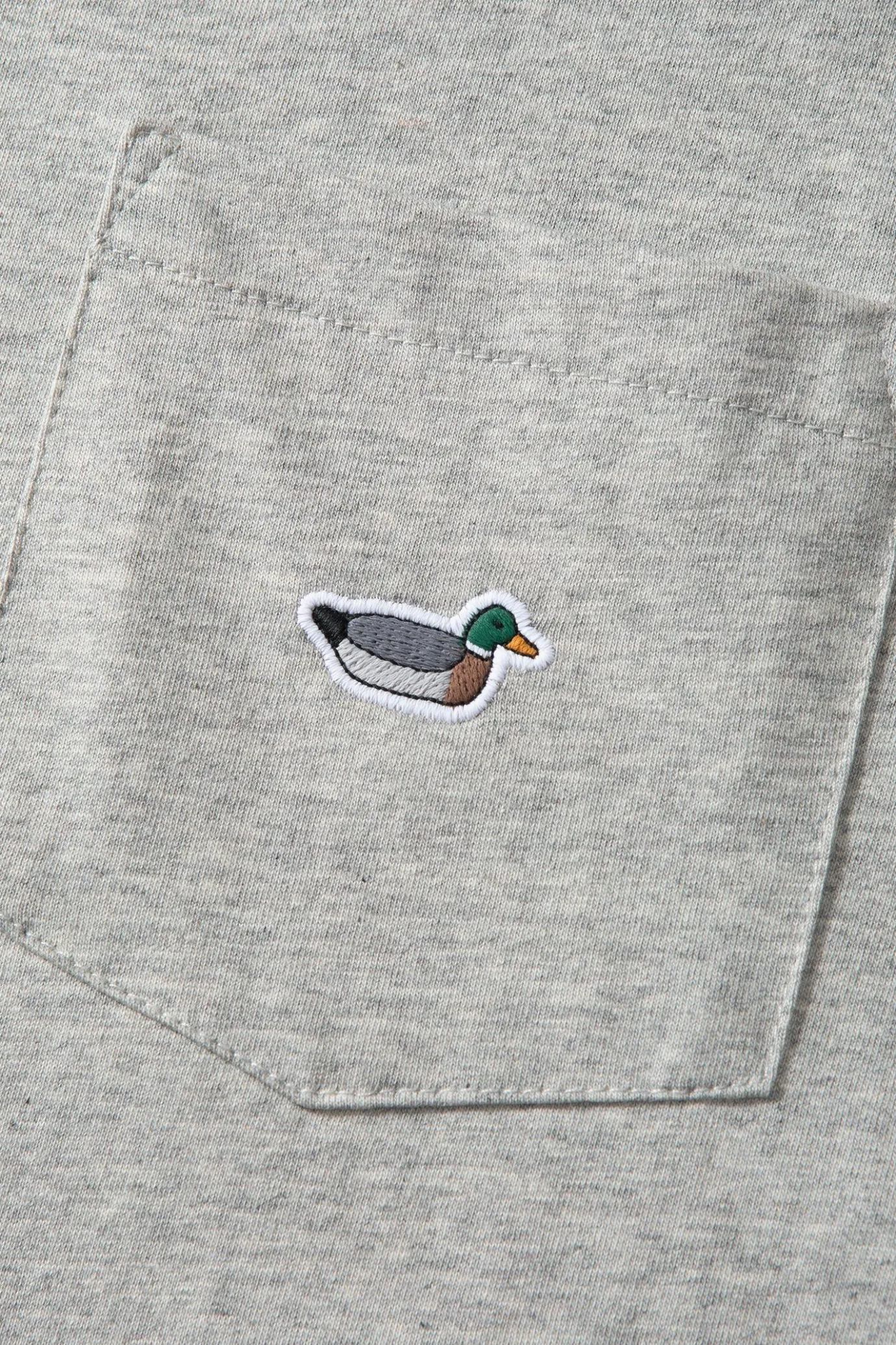 Best Sale Duck Patch Tee Plain Grey Melange Men T-Shirts
