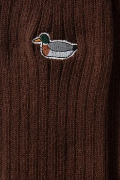 Hot Duck Socks Plain Dk Brown Men Accessories