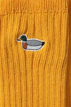 Clearance Duck Socks Plain Mustard Men Accessories