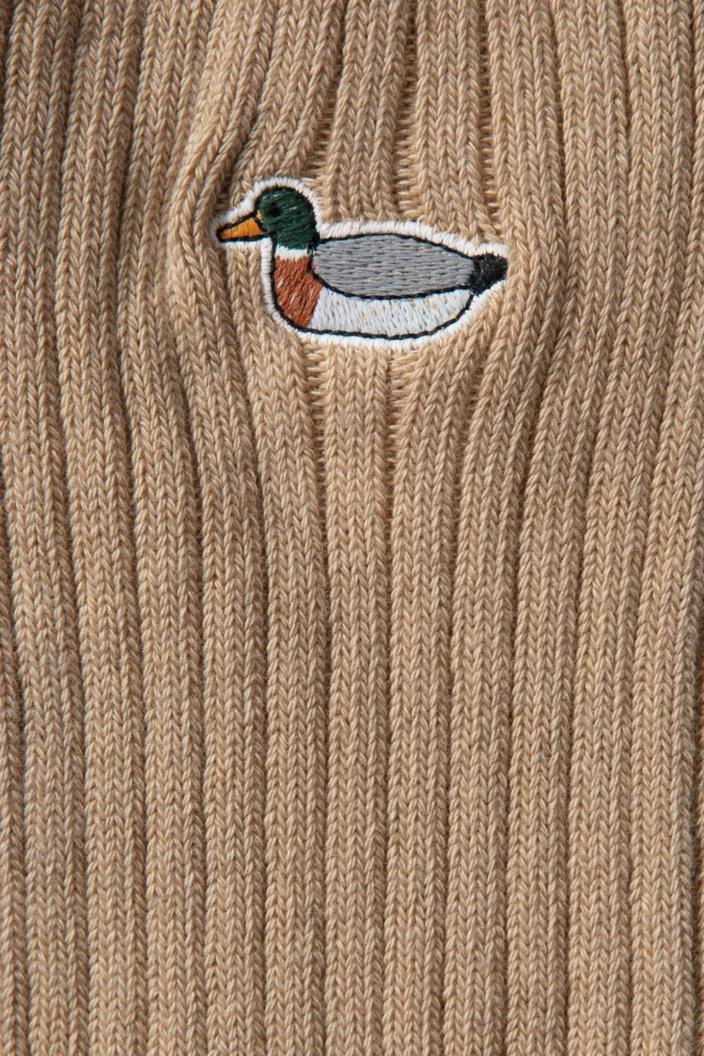 Outlet Duck Socks Plain Tan Men Accessories