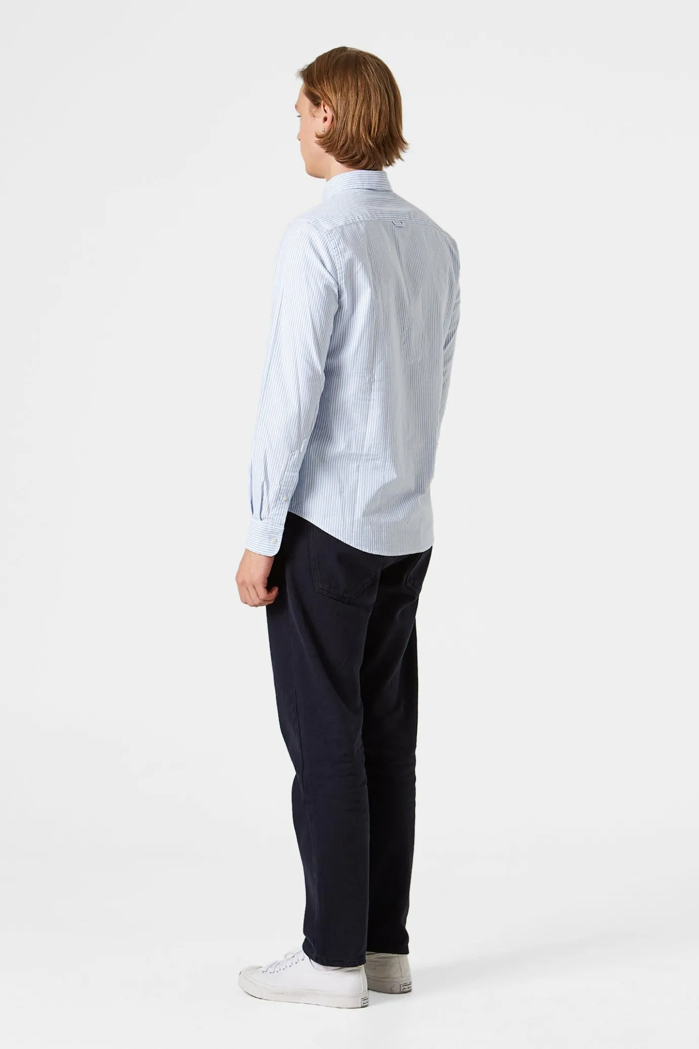 Outlet Duck Vertical Plain Light Blue Men Shirts