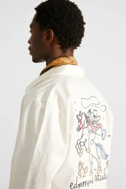 Fashion Embroidery Jacket Plain Off White Men Outerwear