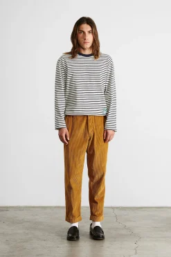 Outlet Embro Stripes Plain Navy Men T-Shirts