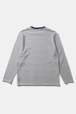 Outlet Embro Stripes Plain Navy Men T-Shirts