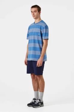 Hot Faran Stripes Plain Blue Men T-Shirts