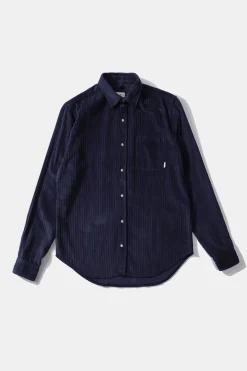 Hot French Cord Shirt Plain Navy Men Shirts