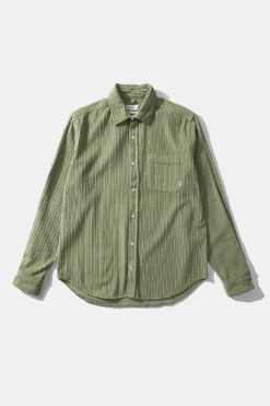 Sale French Cord Shirt Plain Olive Men Shirts