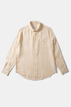 Store Linen Shirt Plain Beige Men Shirts