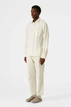 Outlet Linen Shirt Plain Beige Men Shirts