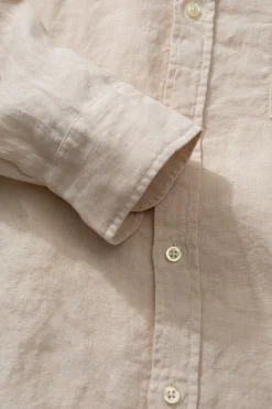Outlet Linen Shirt Plain Beige Men Shirts