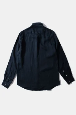 Hot Linen Shirt Plain Navy Men Shirts