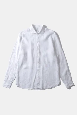 Outlet Linen Shirt Plain White Men Shirts