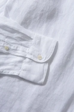 Outlet Linen Shirt Plain White Men Shirts