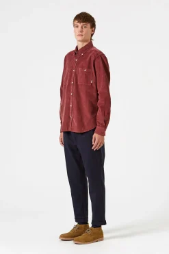 Store Microcord Shirt Plain Brick Men Shirts