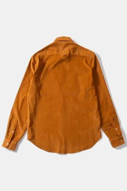 Fashion Microcord Shirt Plain Brown Men Shirts