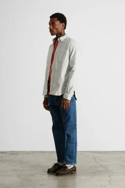 Shop Microcord Shirt Plain Grey Men Shirts