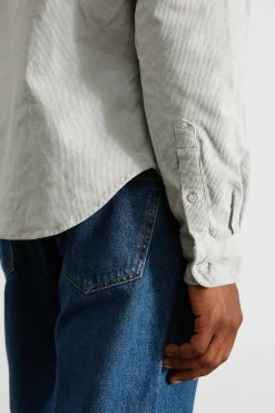 Shop Microcord Shirt Plain Grey Men Shirts