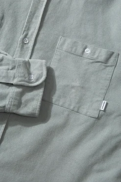 Shop Microcord Shirt Plain Grey Men Shirts