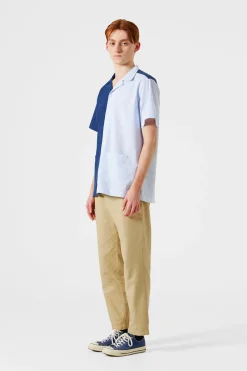 Discount Middle Shirt Colour Block Navy Men Shirts