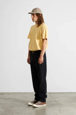 Discount Mini Logo Plain Light Yellow Men T-Shirts