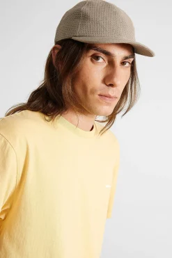 Discount Mini Logo Plain Light Yellow Men T-Shirts