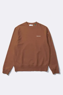 Shop Mini Logo Sw Plain Brown Men Sweatshirts