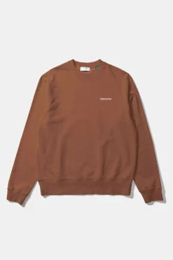 Shop Mini Logo Sw Plain Brown Men Sweatshirts