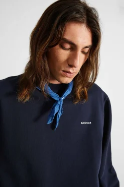 Hot Mini Logo Sw Plain Navy Men Sweatshirts
