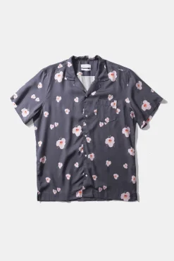 Hot Orchid Short Sleeve Plain Navy Men Shirts