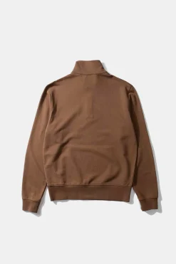 Cheap Page Zip Plain Brown Men Sweatshirts