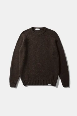 Hot Paris Sweater Plain Brown Men Knitwear
