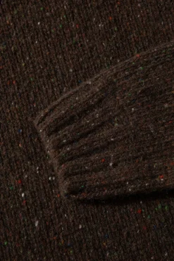 Hot Paris Sweater Plain Brown Men Knitwear
