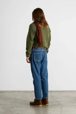 Clearance Paris Sweater Plain Olive Men Knitwear